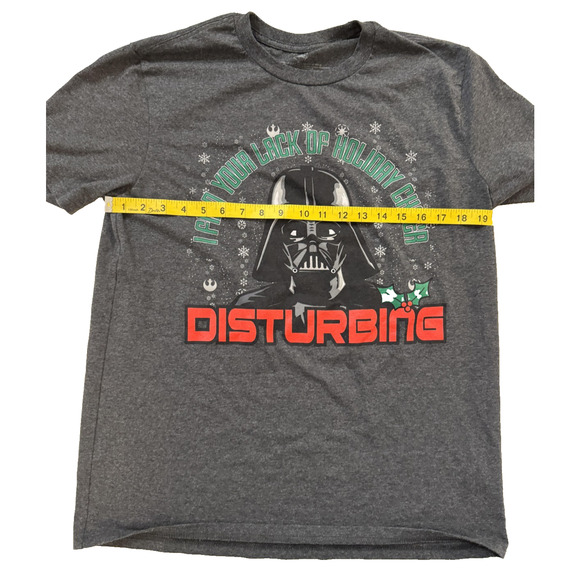 Star Wars Darth Vader Shirt Mens Medium Gray Christmas Holiday Graphic Disney - Picture 4 of 6